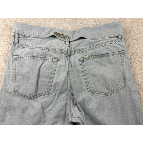 ATELIER Womens High‎ Rise Flip over Waist Straight Leg Open Knee Jeans 31x29 - Picture 13 of 14